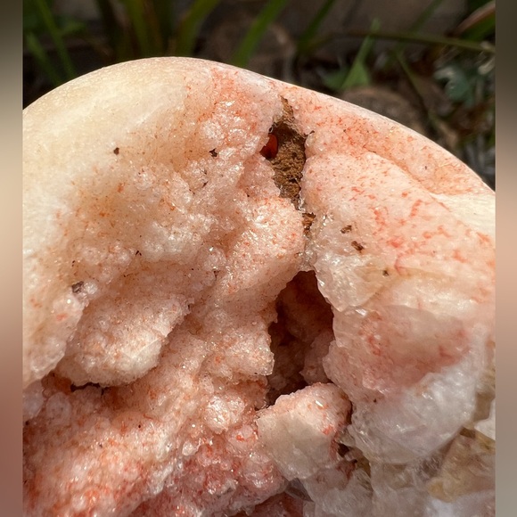 Pink Amethyst Quartz Crystal Druzy Freeform with Red - Picture 10 of 11